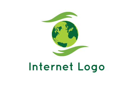 globe with abstract caring hand logo