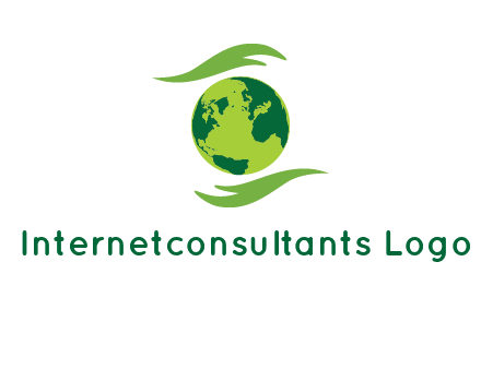globe with abstract caring hand logo