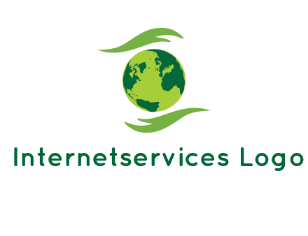 globe with abstract caring hand logo