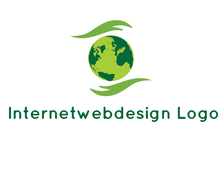 globe with abstract caring hand logo