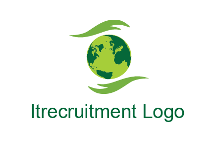 globe with abstract caring hand logo