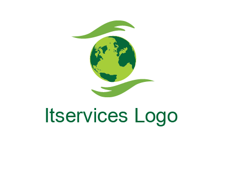 globe with abstract caring hand logo