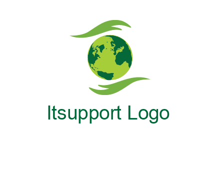 globe with abstract caring hand logo