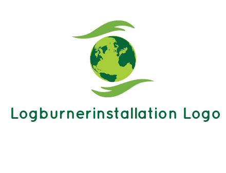 globe with abstract caring hand logo