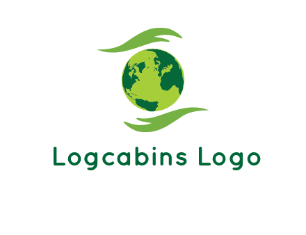 globe with abstract caring hand logo