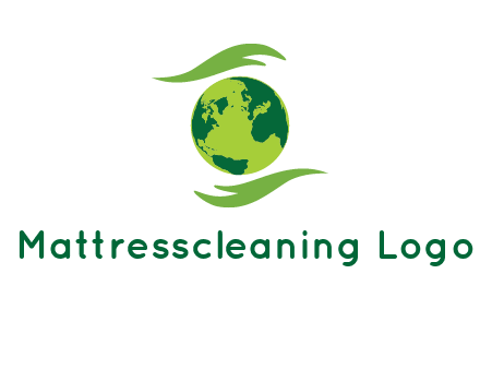 globe with abstract caring hand logo