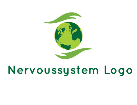 globe with abstract caring hand logo