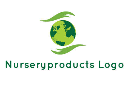 globe with abstract caring hand logo