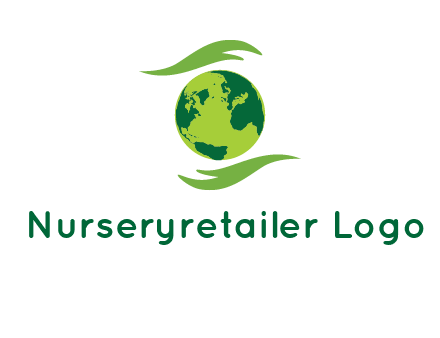 globe with abstract caring hand logo