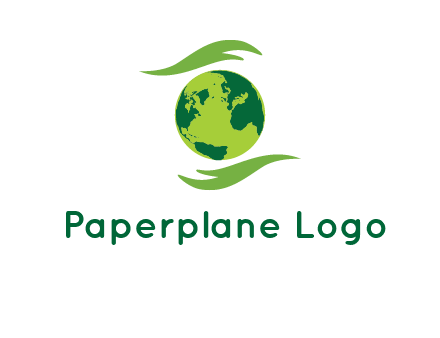 globe with abstract caring hand logo