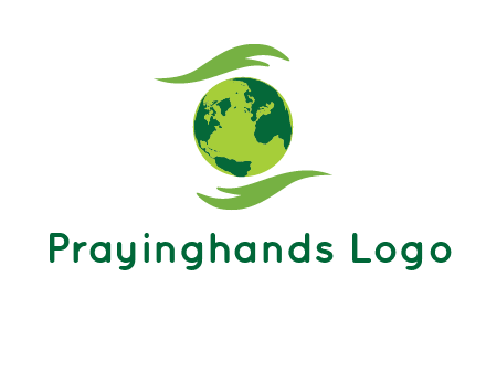 globe with abstract caring hand logo