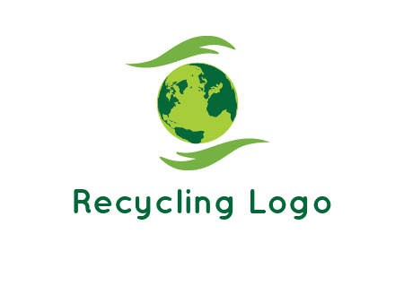 globe with abstract caring hand logo