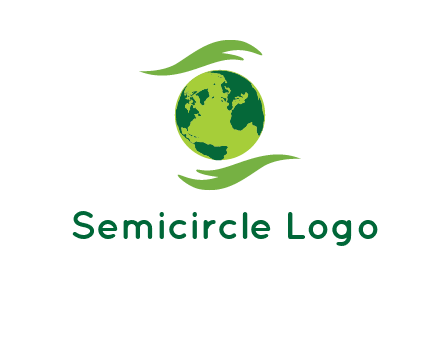 globe with abstract caring hand logo