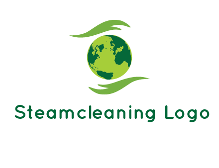 globe with abstract caring hand logo