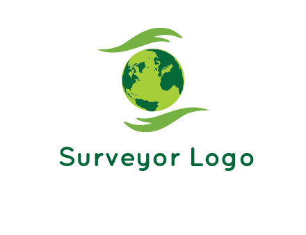 globe with abstract caring hand logo