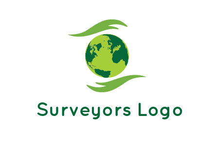 globe with abstract caring hand logo