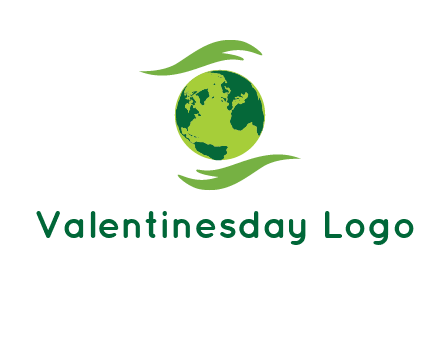 globe with abstract caring hand logo