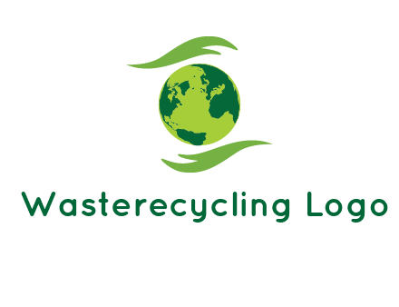 globe with abstract caring hand logo