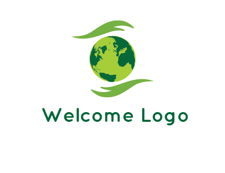 globe with abstract caring hand logo