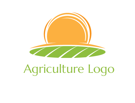 farm field with rising sun logo