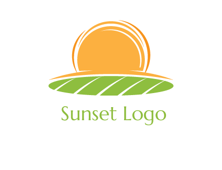 farm field with rising sun logo