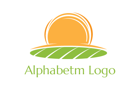 farm field with rising sun logo