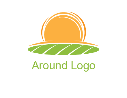 farm field with rising sun logo