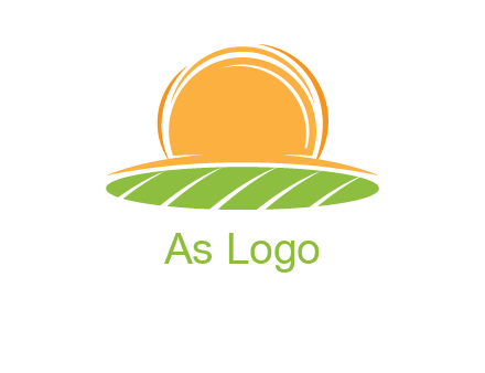 farm field with rising sun logo