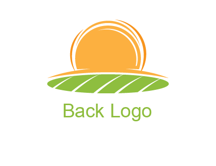farm field with rising sun logo