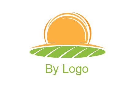 farm field with rising sun logo