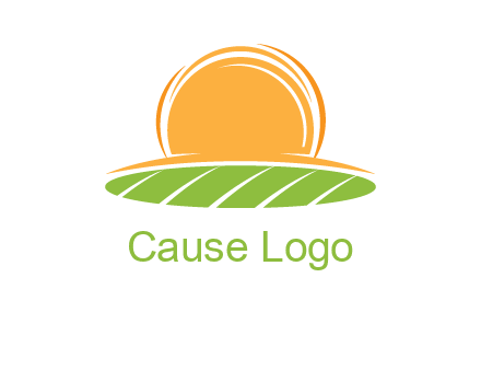 farm field with rising sun logo