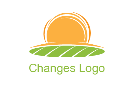 farm field with rising sun logo