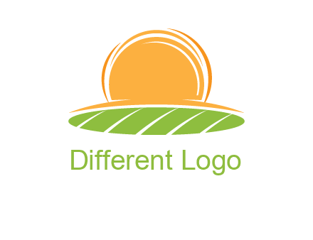 farm field with rising sun logo