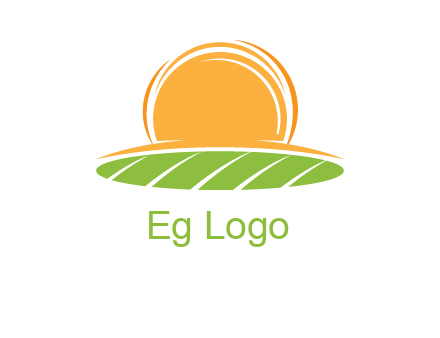 farm field with rising sun logo