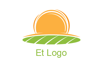 farm field with rising sun logo
