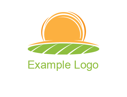 farm field with rising sun logo