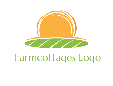 farm field with rising sun logo