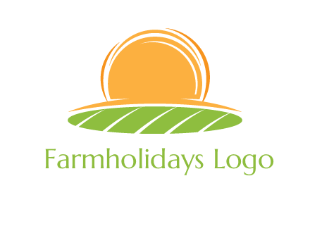 farm field with rising sun logo