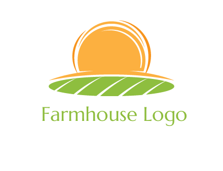 farm field with rising sun logo