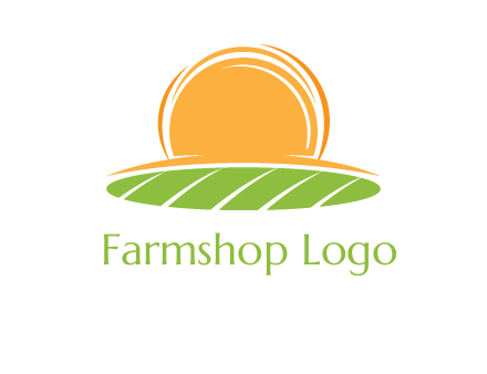 farm field with rising sun logo