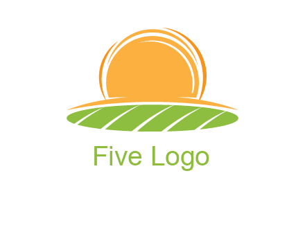 farm field with rising sun logo