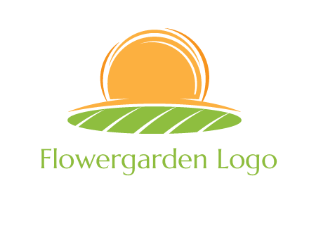 farm field with rising sun logo