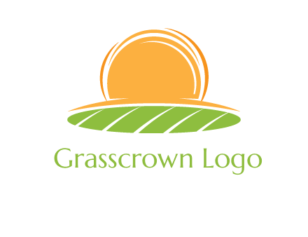 farm field with rising sun logo