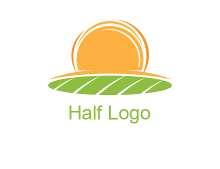 farm field with rising sun logo