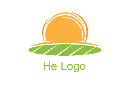 farm field with rising sun logo