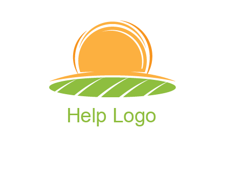 farm field with rising sun logo