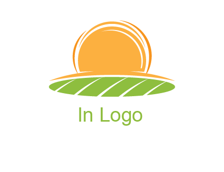 farm field with rising sun logo