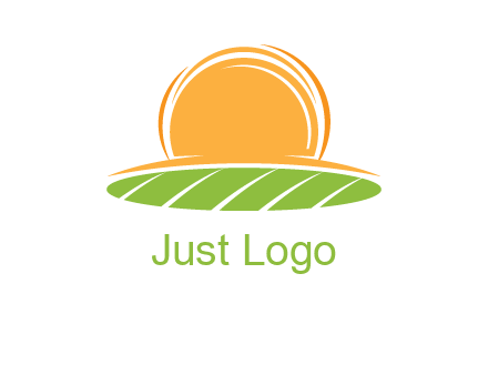 farm field with rising sun logo