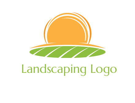 farm field with rising sun logo