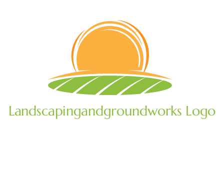 farm field with rising sun logo